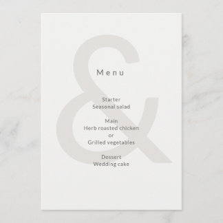 Schriftgestaltung Hochzeit Menükarte