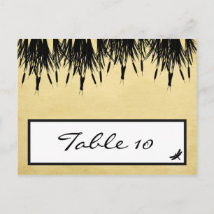 Schriftliche Platzkarte Cattail/Dragonfly-Silhouet Postkarte