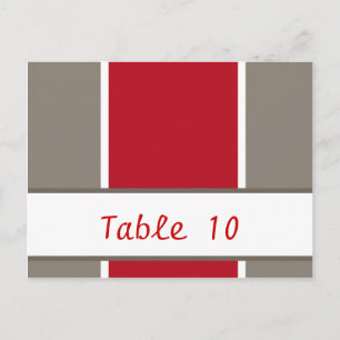 Schriftliche Platzkarte Crimson Red Gray Bg White  Postkarte