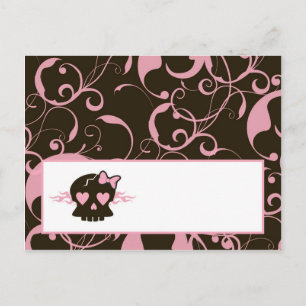 Schriftliche Platzkarte Girly Girl Pink Punk Skull Postkarte
