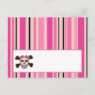 Schriftliche Platzkarte Girly Girl Pink Punk Skull Postkarte