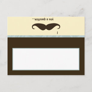 Schriftliche Platzkarte Ich Mustache Sie eine Frag Postkarte