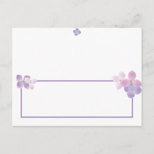 Schriftliche Platzkarte Lila Hydrangea Postkarte