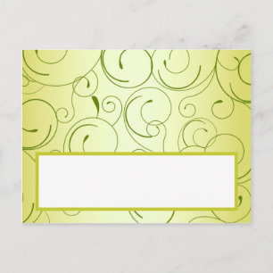 Schriftliche Platzkarte Lime Green Pear Wirbel Postkarte