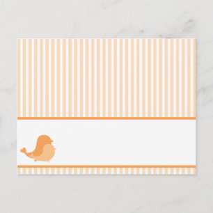 Schriftliche Platzkarte Love Birds Peach Stripes O Postkarte