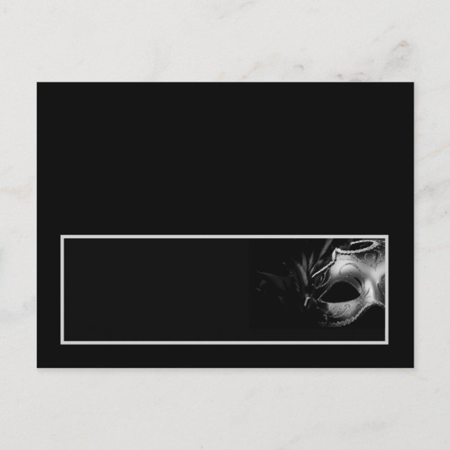 Schriftliche Platzkarte Mis XV Silver Black Postkarte (Vorderseite)