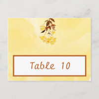 Schriftliche Platzkarte Mustard Yellow Poppy Blume