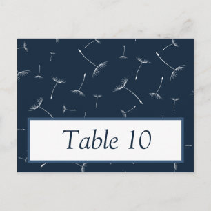 Schriftliche Platzkarte Navy Blue Dandelion Blume Postkarte