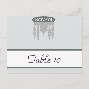 Schriftliche Platzkarte Soft Blue Islamic Ramadan Postkarte