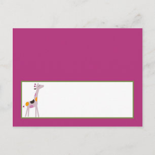 Schriftliche Platzkarte Sweet Safari Postkarte