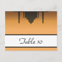 Schriftliche Platzkarte Taj Mahal Sunset Orange Ye