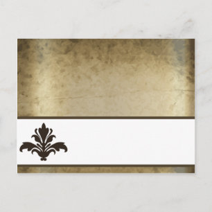 Schriftliche Platzkarte Vintag Brown Damask Postkarte