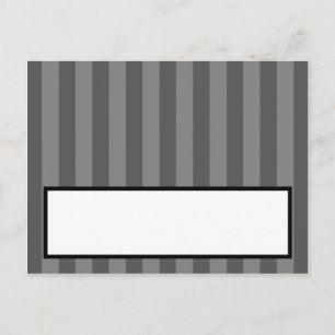 Schriftliche Platzkarte White Black Gray Blüh Stri Postkarte