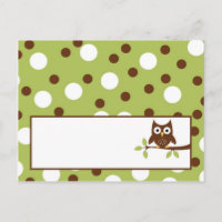 Schriftliche Platzkarte Woodland Friends Owl
