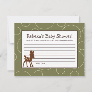 Schriftliche Ratenkarte Forrest Animal Owl Deer Bi Hinweiskarte