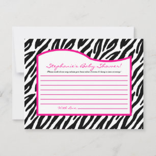 Schriftliche Ratenkarte Hot Pink Zebra Print Hinweiskarte