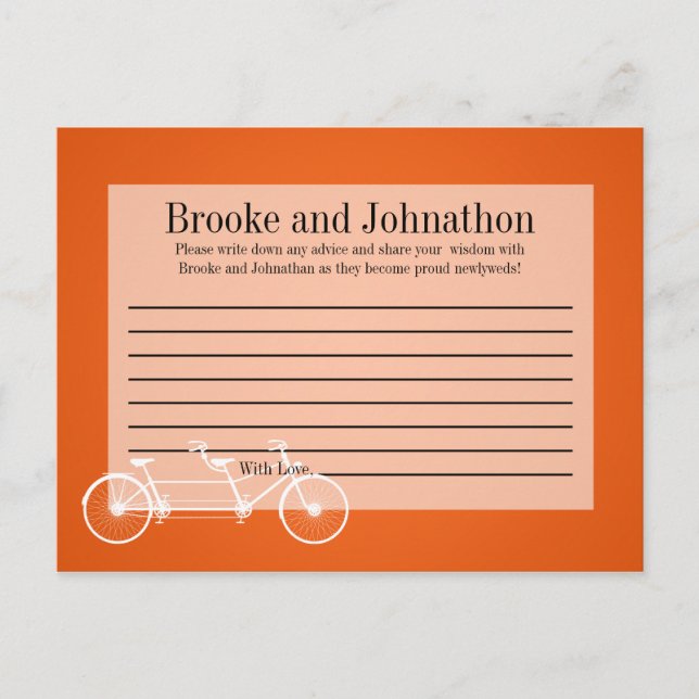Schriftliche Ratenkarte Whimsical Orange Double Bi Hinweiskarte (Vorderseite)