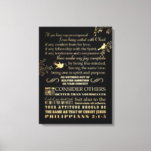 Schriftmäßiger Bibel-Vers - Philippians-2:1 - 5 Leinwanddruck