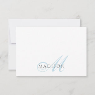 Schriftmonogramm Blau Mitteilungskarte