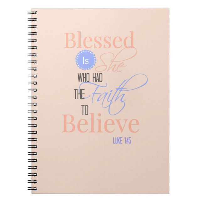 Schrifts-Zeitschrift Blessed ist sie, die Glauben Notizblock (Vorderseite)
