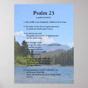 Schriftsatz, Psalm 23 Poster