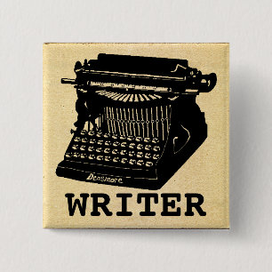Schriftsteller Antike Schreibmaschine Button