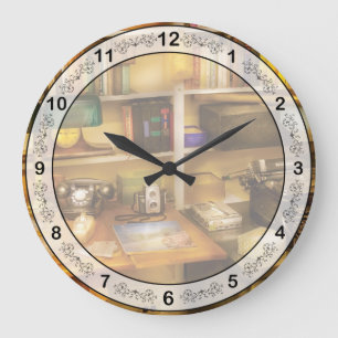 Schriftsteller - Der Schreibtisch eines Schriftste Große Wanduhr