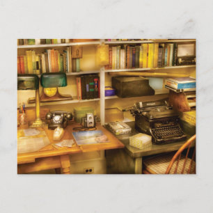 Schriftsteller - Der Schreibtisch eines Schriftste Postkarte