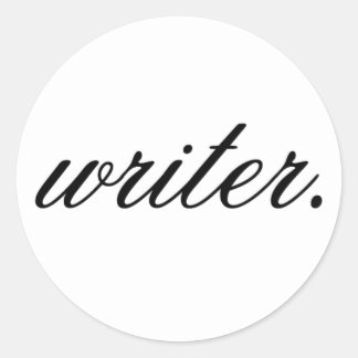Schriftsteller. (extravagant, weiß auf schwarz) -  runder aufkleber