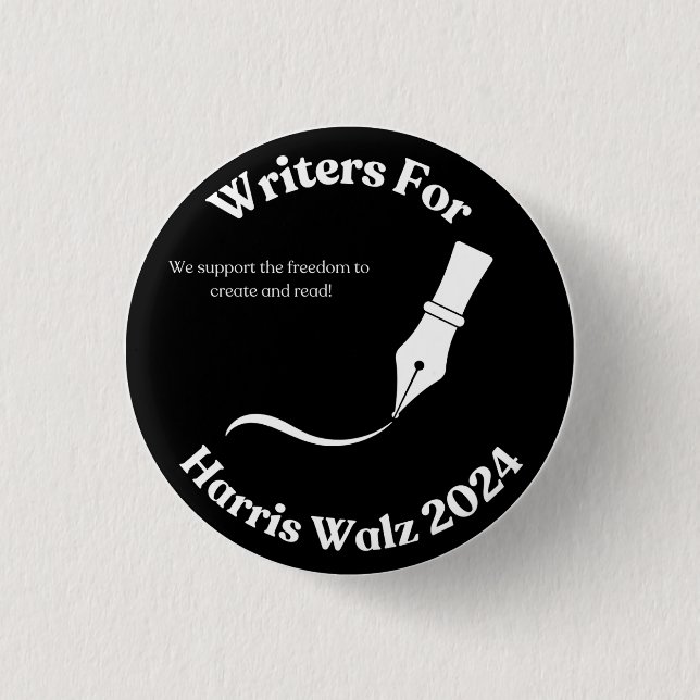 Schriftsteller für Harris Walz Button (Vorderseite)