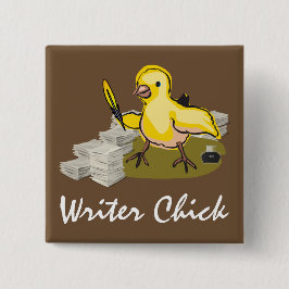 Schriftsteller mit Papier, Feder und Tinte Button