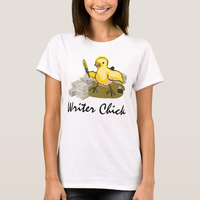 Schriftsteller mit Papier, Feder und Tinte T-Shirt (Vorderseite)