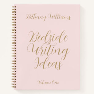 Schriftsteller Name Trendy Blush Pink Script Gold  Notizbuch