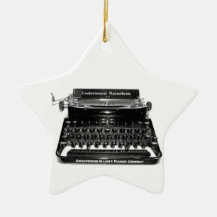 Schriftsteller Schreibmaschine  Autor Romanschrift Keramikornament