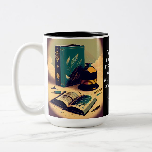 Schriftstellerangebot Zweifarbige Tasse (Links)