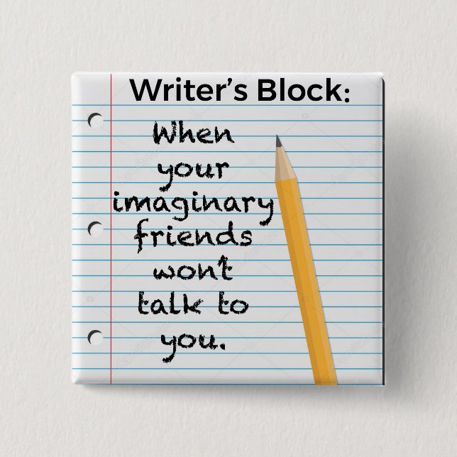 Schriftstellerblock Button (Vorderseite)