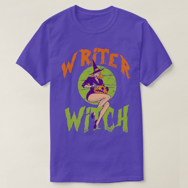 Schriftstellerin Hexe - Witziger Schriftsteller Ha T-Shirt (Design vorne)