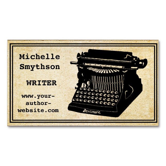 Schriftstellername und Website Magnetische Visitenkarte (Vorderseite)