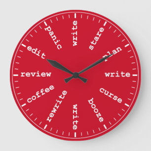 Schriftstelleruhr — Funny Author Writer Clock in R Große Wanduhr