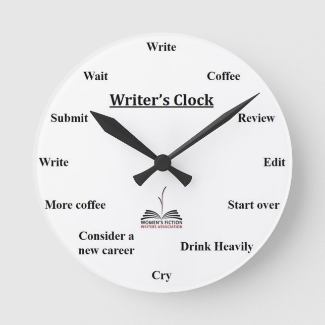 Schriftstelleruhr Runde Wanduhr (Vorderseite)