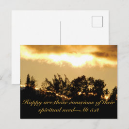 Schrifttext bei Sonnenuntergang Postkarte