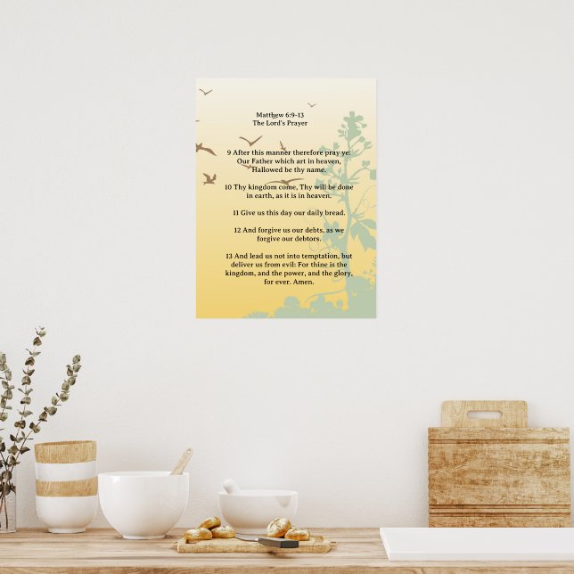 Schriftvorlage, Das Vaterunser Poster (Küche)