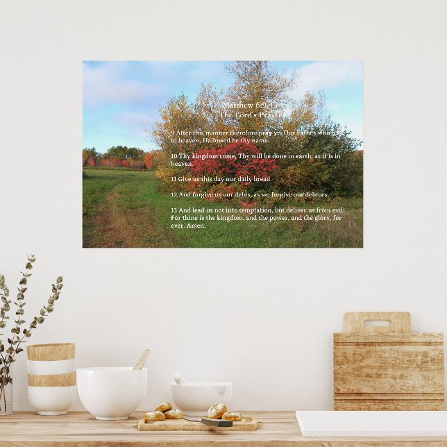 Schriftvorlage,  Vaterunser Poster (Küche)