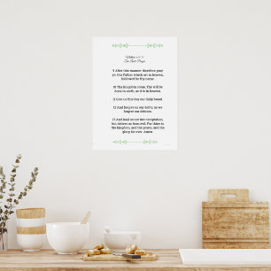 Schriftvorlage, Vaterunser, schwarz Poster