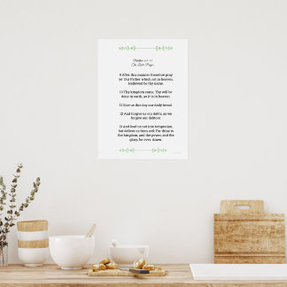 Schriftvorlage, Vaterunser, schwarz Poster