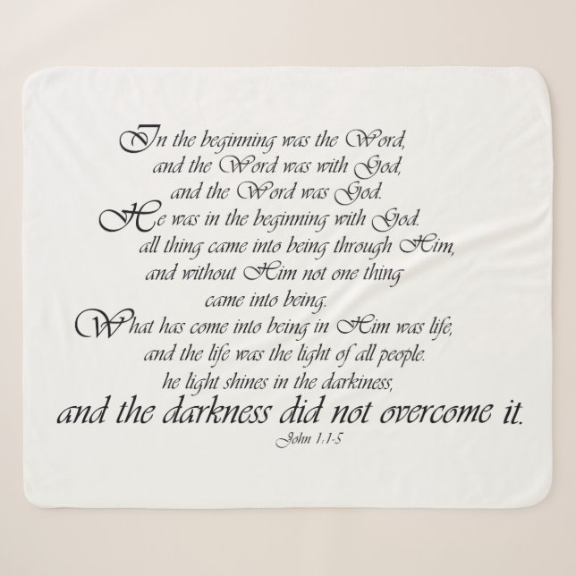 SchriftWort Gottes Decke Johns 1 Sherpa Sherpadecke (Vorderseite (Horizontal))