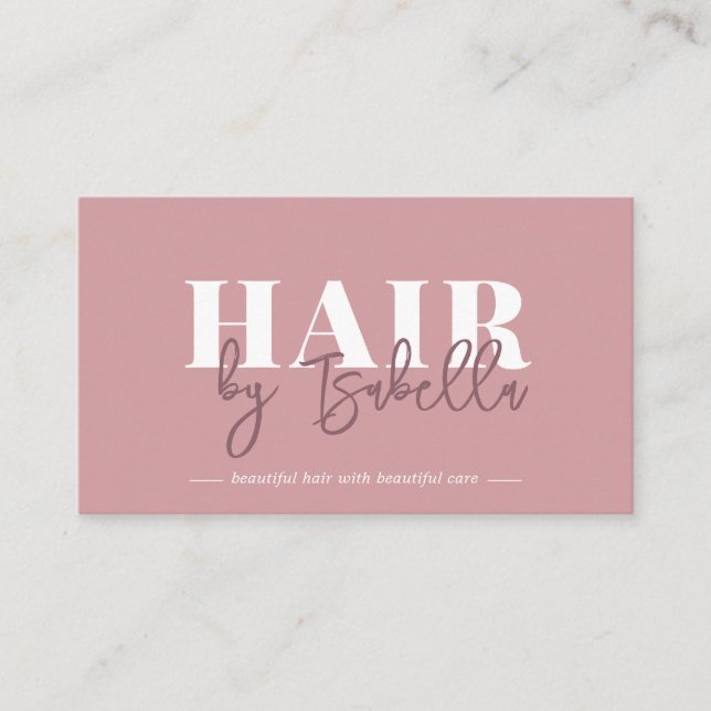 Schriftzeichen für Haarstühle Signatur Rosa Minima Visitenkarte (Vorderseite)