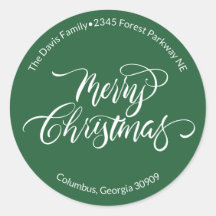 Schriftzug Kalligrafie Frohe Weihnachten Rücksende