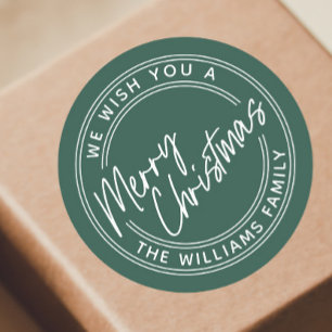 Schriftzug Merry Christmas Runder Aufkleber