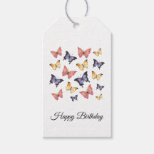 Schriftzug 'Pink Purple Butterflies Happy Birthday
